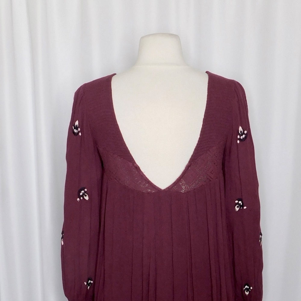 Free People Burgundy Embroidered Dress - Picture 11 of 15